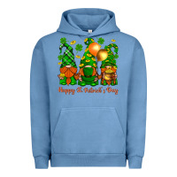 Pigment Pebble Blue happy st. patricks day with gnomies Urban Hoodie - BundleAndBundleShop
