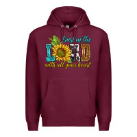 Burgundy trust in the lord with all your heart Premium Hoodie - NancyCooperArtShop