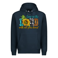 Navy trust in the lord with all your heart Premium Hoodie - NancyCooperArtShop