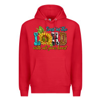Red trust in the lord with all your heart Premium Hoodie - NancyCooperArtShop