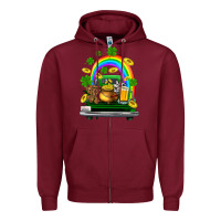 Burgundy st patricks shamrock gold beer truck Zipper Hoodie - FaDigitalArtStudio