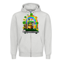 Dove Grey st patricks shamrock gold beer truck Zipper Hoodie - FaDigitalArtStudio