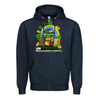Navy st patricks shamrock gold beer truck Zipper Hoodie - FaDigitalArtStudio