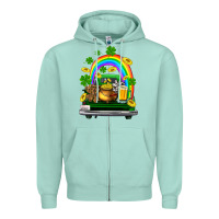 St Patricks Shamrock Gold Beer Truck Zipper Hoodie | Teevron