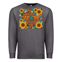 Charcoal Heather sunflower gemstone and mom with cowhide Premium Sweatshirt - Artiststas