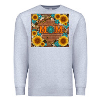 Heather Grey sunflower gemstone and mom with cowhide Premium Sweatshirt - Artiststas