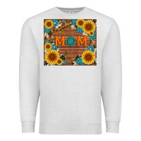 Oatmeal Heather sunflower gemstone and mom with cowhide Premium Sweatshirt - Artiststas