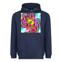 Navy tie dye floral seamless pattern Heavyweight Hoodie - BundleAndBundleShop