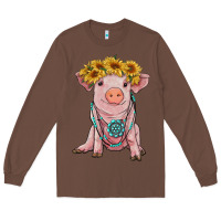 Chestnut sunflower pig with gemstone Long Sleeve Tee - RanaPortraitStore