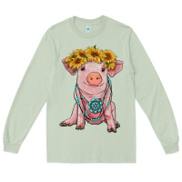 Matcha sunflower pig with gemstone Long Sleeve Tee - RanaPortraitStore