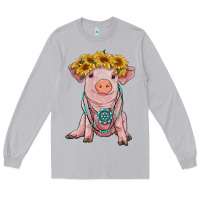 Moon Dust sunflower pig with gemstone Long Sleeve Tee - RanaPortraitStore