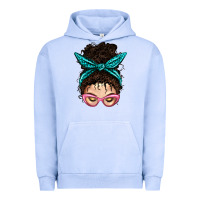 Pigment Grape Ice Messy Curly Bun Mom With Leopard Bandana Urban Hoodie - BundleAndBundleShop