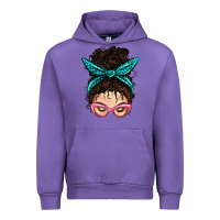 Tulip Messy Curly Bun Mom With Leopard Bandana Urban Hoodie - BundleAndBundleShop
