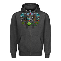 Charcoal Heather summer mama Zipper Hoodie - CowhideDigitalArt