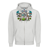 Dove Grey summer mama Zipper Hoodie - CowhideDigitalArt