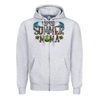 Heather Grey summer mama Zipper Hoodie - CowhideDigitalArt