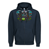 Navy summer mama Zipper Hoodie - CowhideDigitalArt