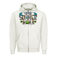 Oatmeal Heather summer mama Zipper Hoodie - CowhideDigitalArt