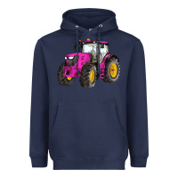 Western Farm Tractor Pink Heavyweight Hoodie | Teevron