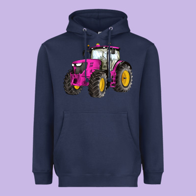 Western Farm Tractor Pink Heavyweight Hoodie Designed By Artiststas