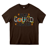 Chocolate Brown oh my gourd i love fall Heavy Core Tee - CowhideDigitalArt