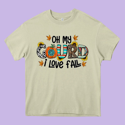 Oh My Gourd I Love Fall Heavy Core Tee Designed By Cowhidedigitalart