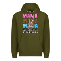 Army Green mama skeleton peace leopard pattern Premium Hoodie - NancyCooperArtShop