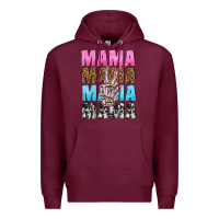 Burgundy mama skeleton peace leopard pattern Premium Hoodie - NancyCooperArtShop