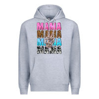 Heather Grey mama skeleton peace leopard pattern Premium Hoodie - NancyCooperArtShop