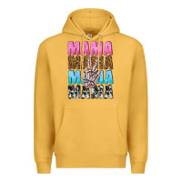 Mustard mama skeleton peace leopard pattern Premium Hoodie - NancyCooperArtShop