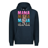 Navy mama skeleton peace leopard pattern Premium Hoodie - NancyCooperArtShop