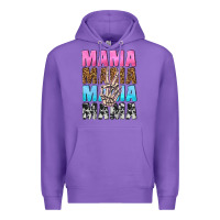 Purple mama skeleton peace leopard pattern Premium Hoodie - NancyCooperArtShop