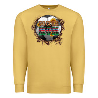 Antique Gold soccer mom with serape and leopard Premium Sweatshirt - Artiststas