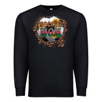 Black soccer mom with serape and leopard Premium Sweatshirt - Artiststas