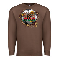Chestnut soccer mom with serape and leopard Premium Sweatshirt - Artiststas