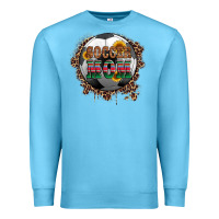 Ocean Blue soccer mom with serape and leopard Premium Sweatshirt - Artiststas