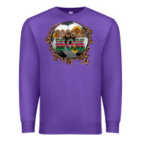 Purple soccer mom with serape and leopard Premium Sweatshirt - Artiststas