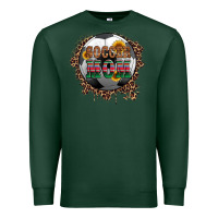 Sports Green soccer mom with serape and leopard Premium Sweatshirt - Artiststas