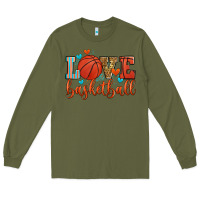 Army Green love basketball Long Sleeve Tee - Zillion Design Studio