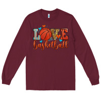 Burgundy love basketball Long Sleeve Tee - Zillion Design Studio