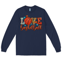 Navy love basketball Long Sleeve Tee - Zillion Design Studio
