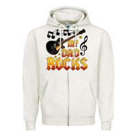 Oatmeal Heather my dad rocks Zipper Hoodie - HRA Design Shop
