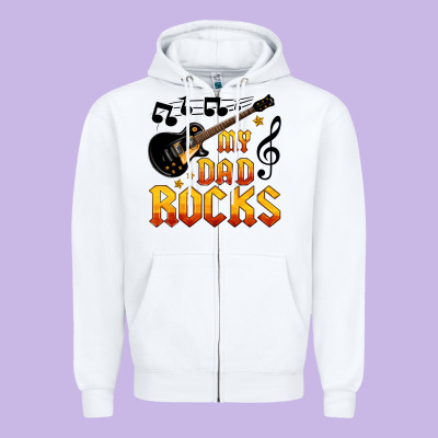 My Dad Rocks Zipper Hoodie Designed By Hra Design Shop