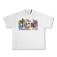 Lunar Rock she is strong proverbs 31 25 Urban Heavy Tee - Zillion Design Studio