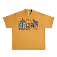 Peanut Butter she is strong proverbs 31 25 Urban Heavy Tee - Zillion Design Studio