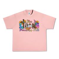 Salmon she is strong proverbs 31 25 Urban Heavy Tee - Zillion Design Studio