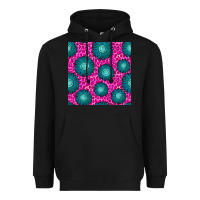 Black floral pink leopard seamless pattern Heavyweight Hoodie - BundleAndBundleShop