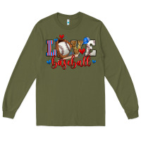 Army Green love baseball Long Sleeve Tee - Zillion Design Studio