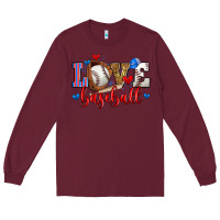 Burgundy love baseball Long Sleeve Tee - Zillion Design Studio