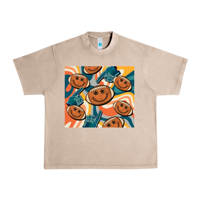 Football Smiley Face Urban Heavy Tee by BarkalooDesign | Teevron